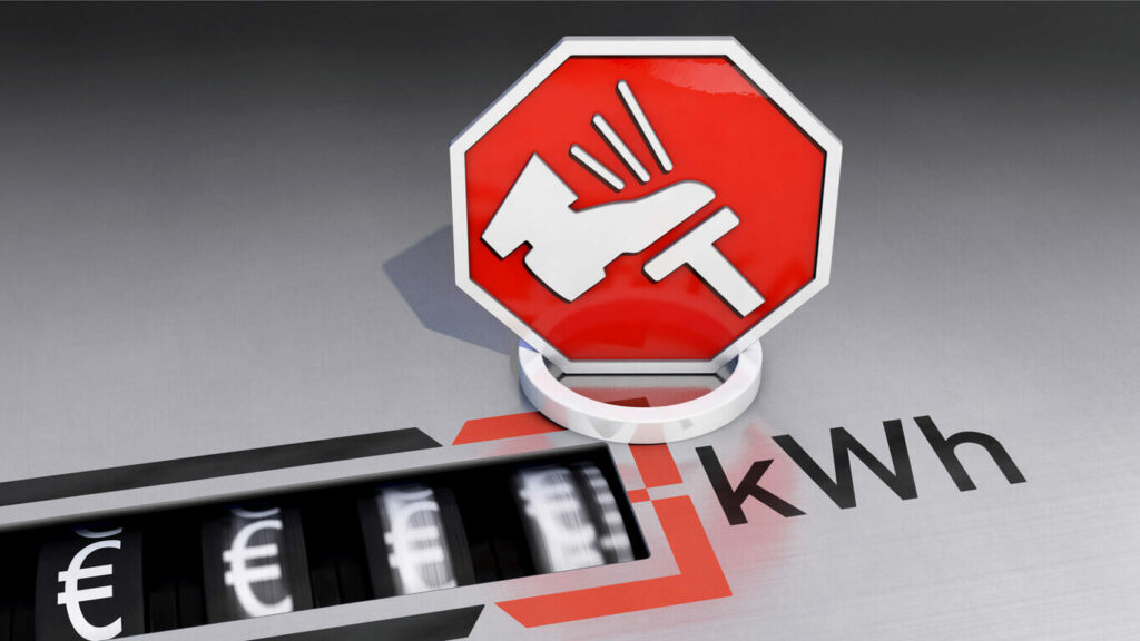 Stromzähler mit einem Symbolbild für eine Bremse